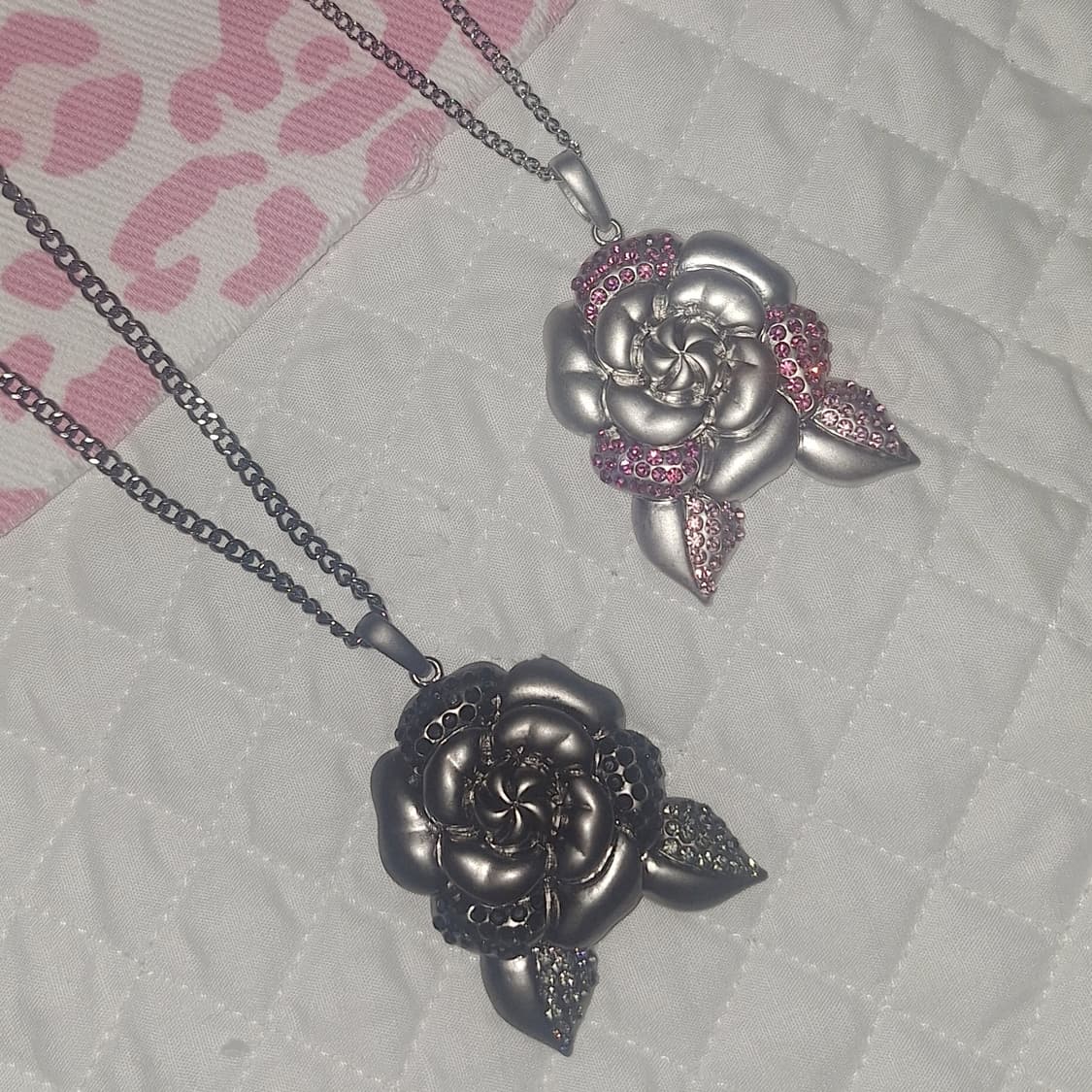 갸루 큐빅 로즈 목걸이 빈티지 y2k 상품이미지2