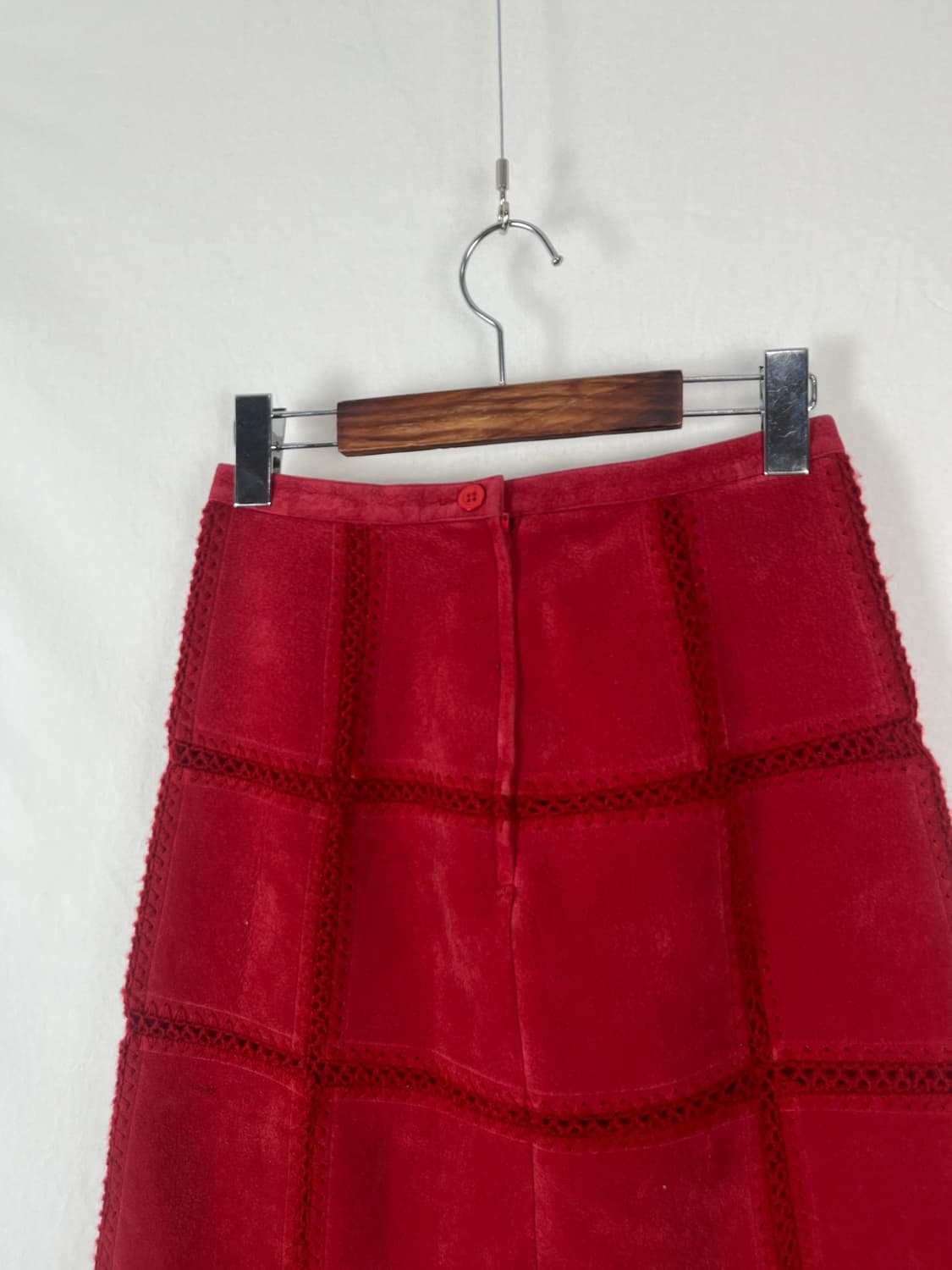 Vintage 스웨이드 레드컬러 미디 스커트  상품이미지5