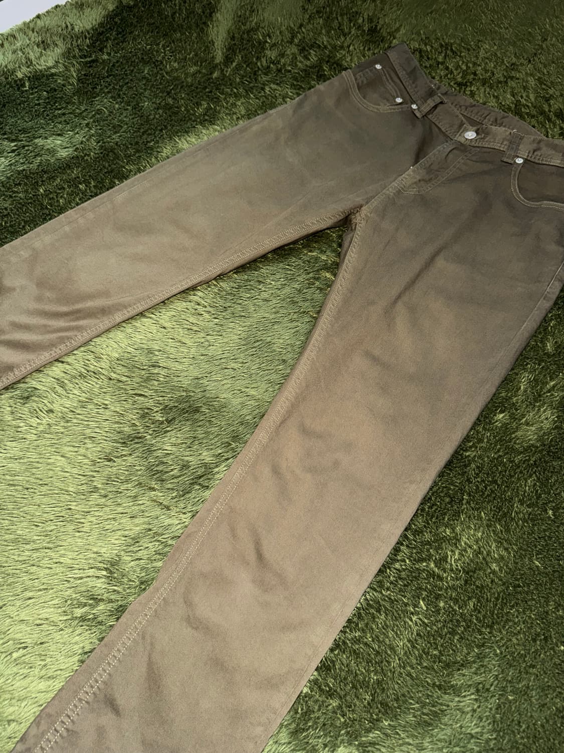 [M] Beams 빔즈 Made in Japan 코튼 팬츠 올리브 상품이미지6
