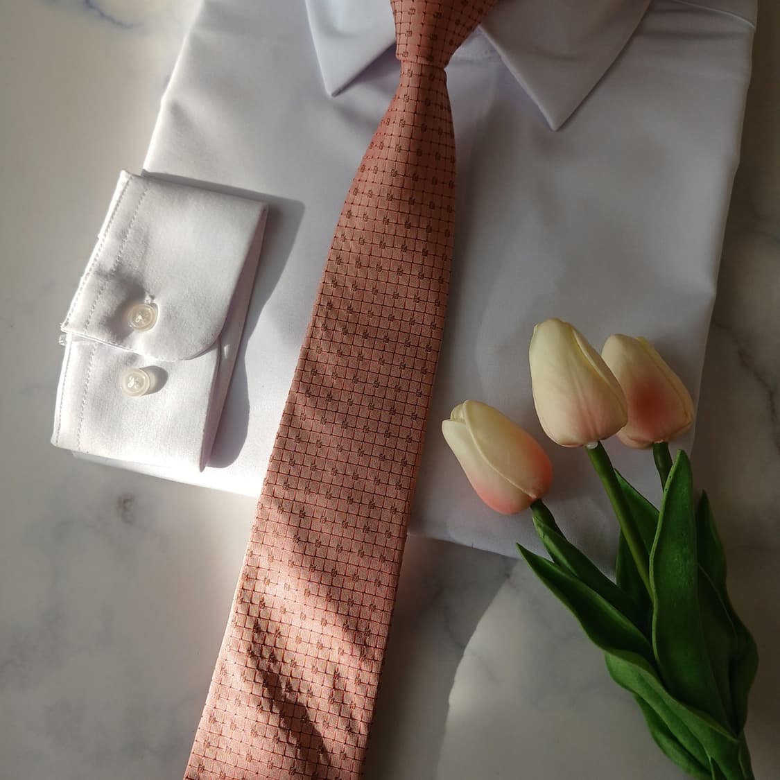 펜디 실크 핑크 자카드 로고 넥타이 8cm A등급 A19484 상품이미지5