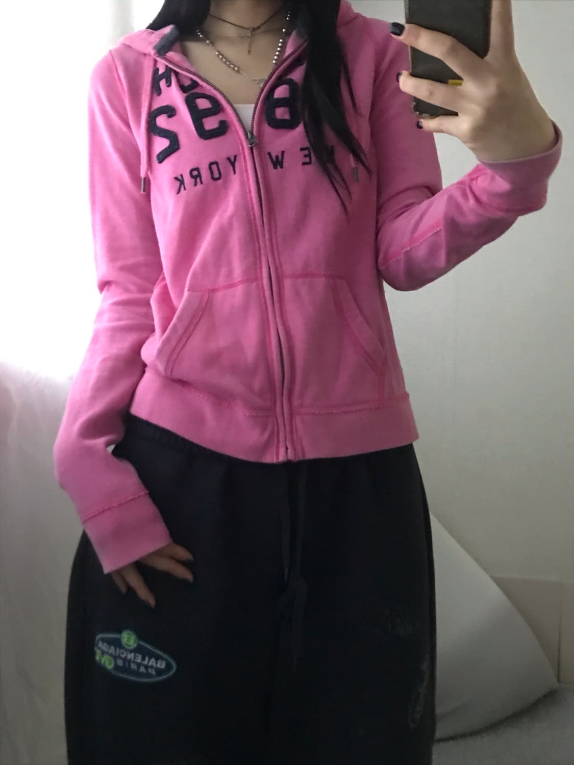 아베크롬비 네이비핑크 슬림핏 후드집업 상품이미지5