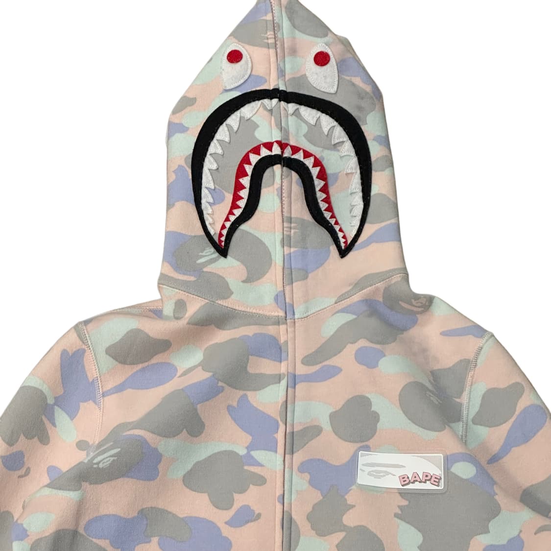 베이프 파스텔 멀티카모 샤크 후드집업 (S) 원피스 핑크카모 상품이미지1