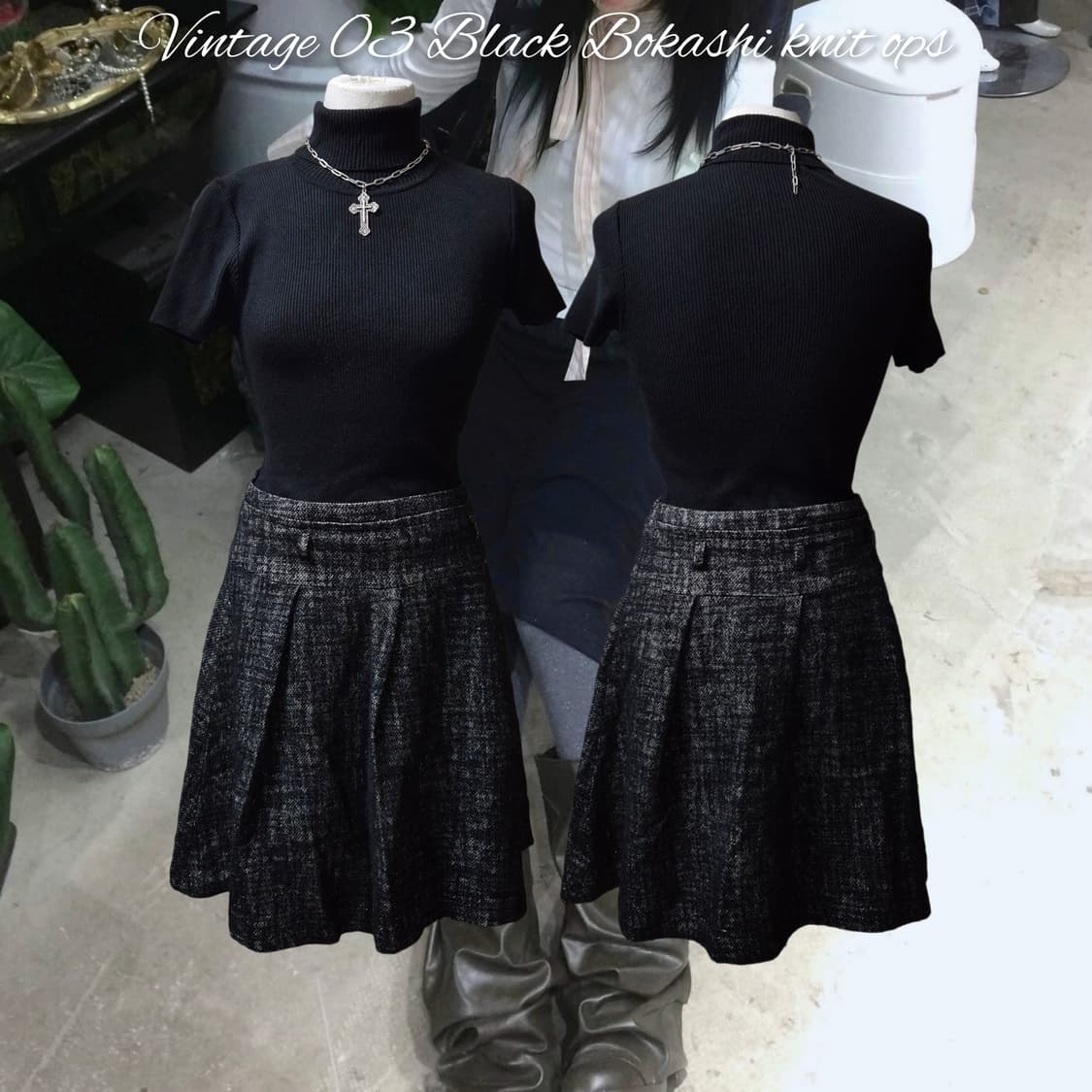 Vintage 03 Black Bokashi knit ops 상품이미지1