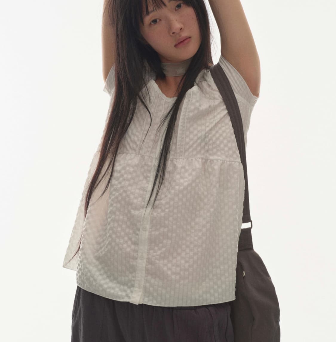 COYSEIO 코이세이오 PINTUCK BLOUSE WHITE  상품이미지4