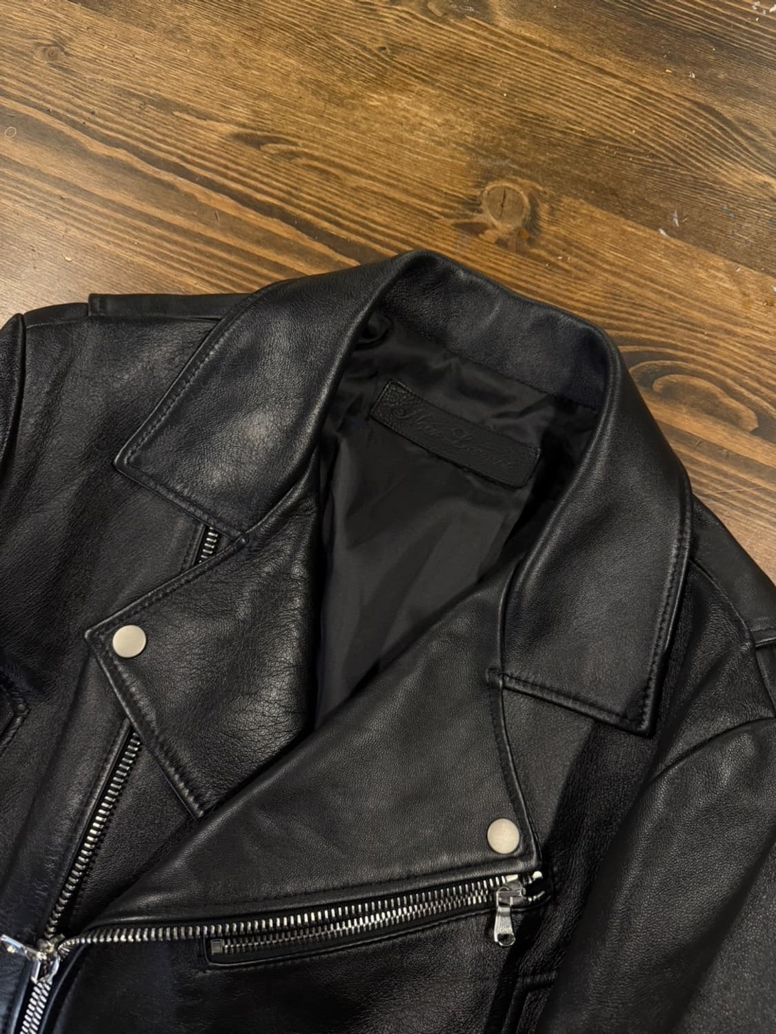 느와르 라르메스 램스킨 라이더 레더 자켓 슬림100 상품이미지8