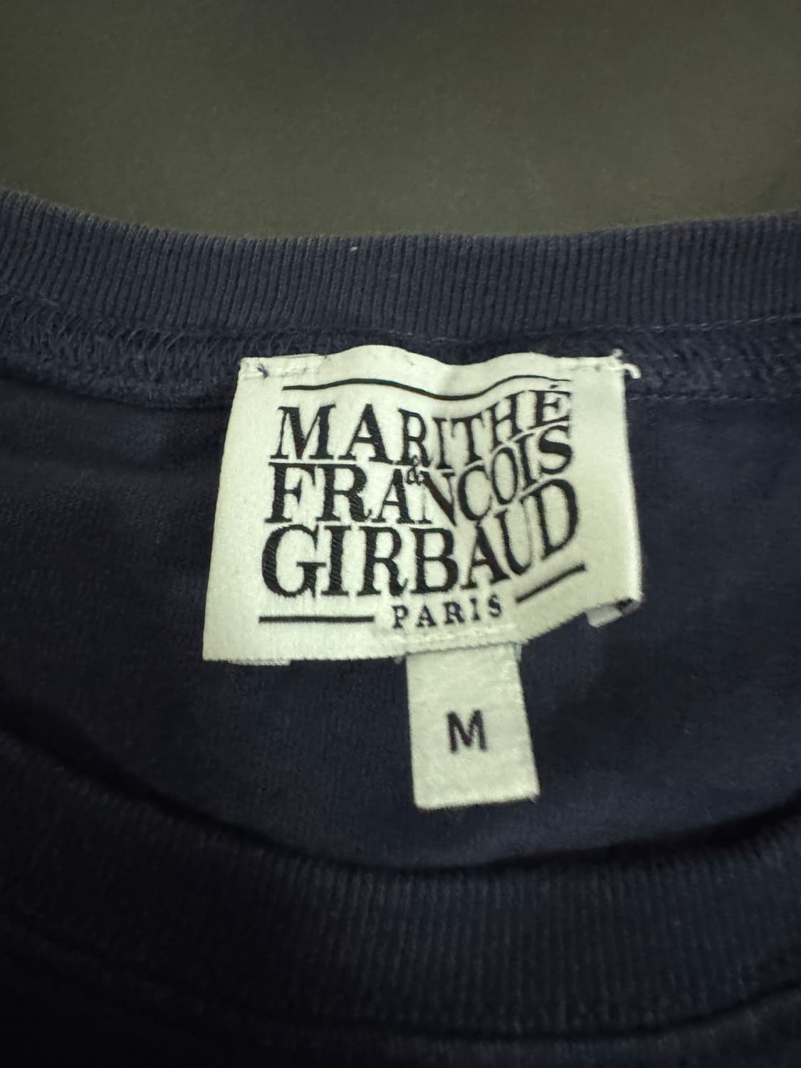 여성 마리떼 프랑소와 저버 빅 로고 크롭 반팔 티셔츠 M 네이비 상품이미지3