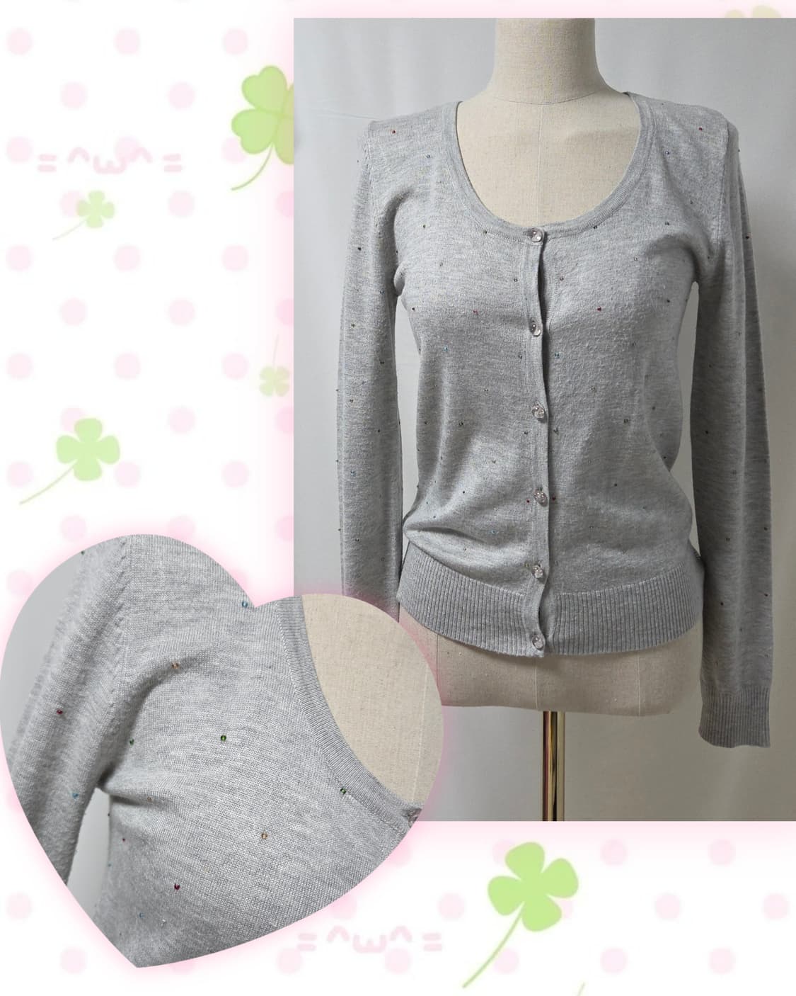 그레이 비즈 가디건 상품이미지4