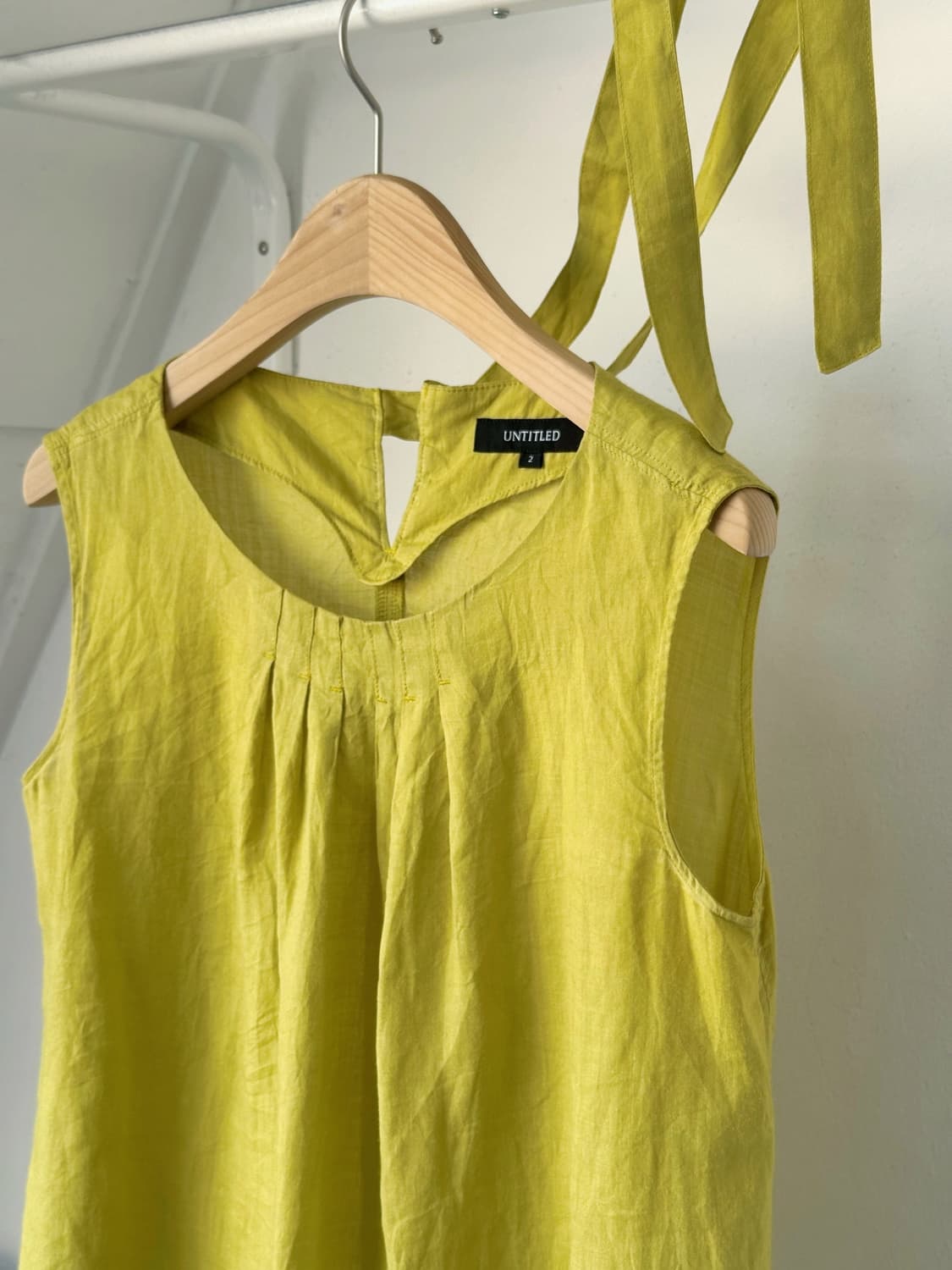 Design shirred linen sleeveless top 상품이미지2