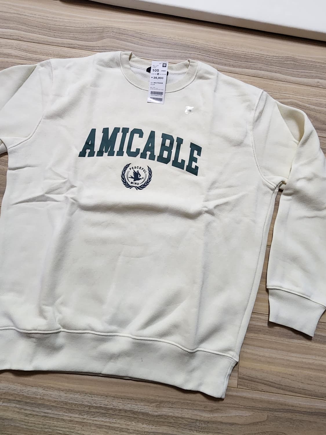 탑텐맨투맨티셔츠아이보리105사이즈 상품이미지1