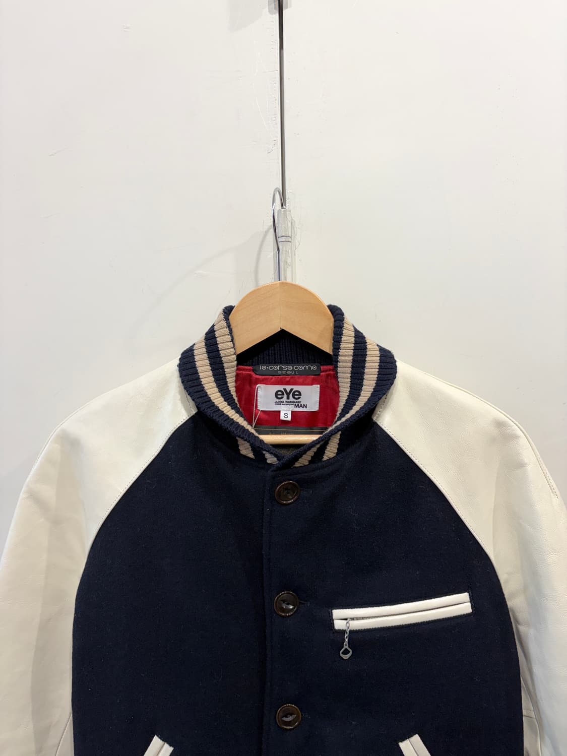 준야와타나베 x 꼼데가르송 바시티 암 레더 자켓 상품이미지2