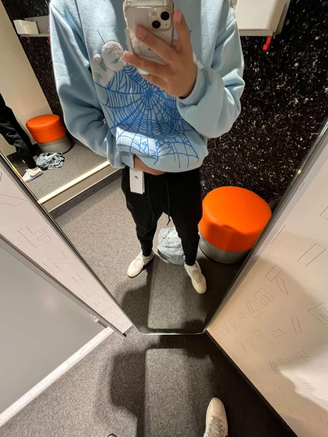 Sp5der 하늘색 후디 상품이미지3