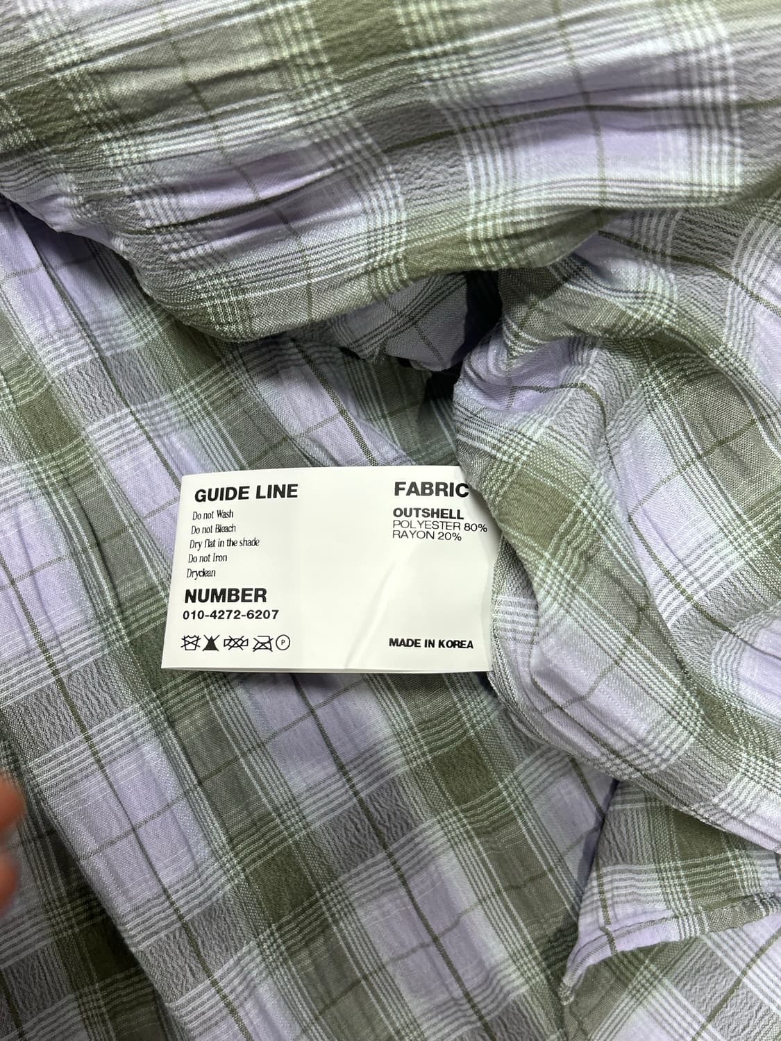 IDWS Terrace Check Shirt Lavender 상품이미지7