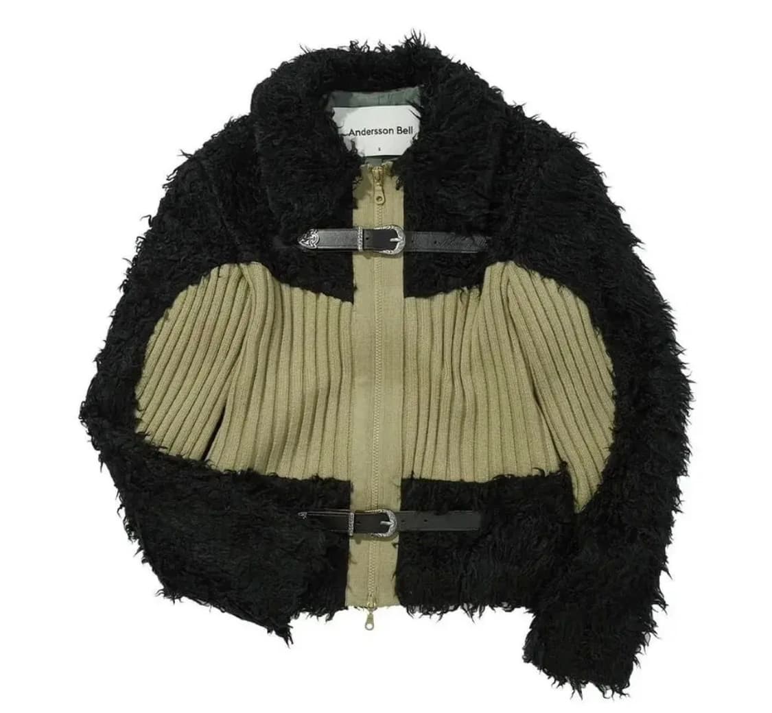 앤더슨벨 올가 헤어리 니트 집업 자켓 상품이미지2