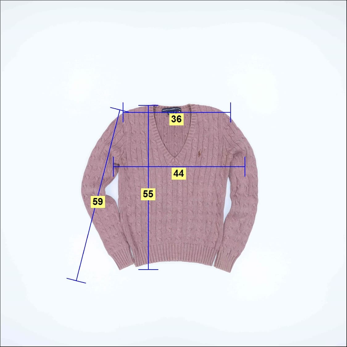 M 폴로 랄프로렌 브이넥 케이블 니트 4201 상품이미지8