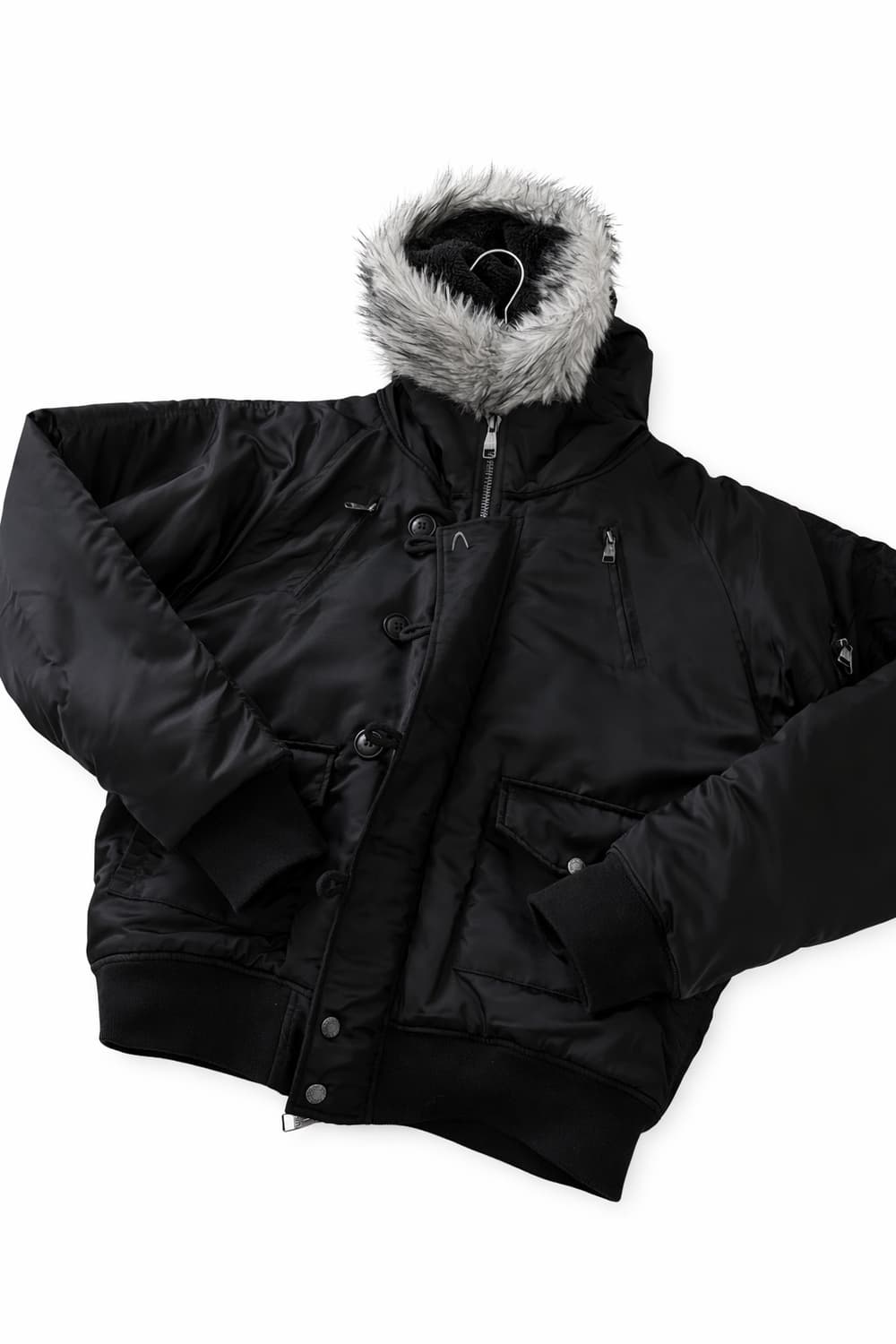 아캄 Hooded Fur MA-1 Jacket (Black) 상품이미지5