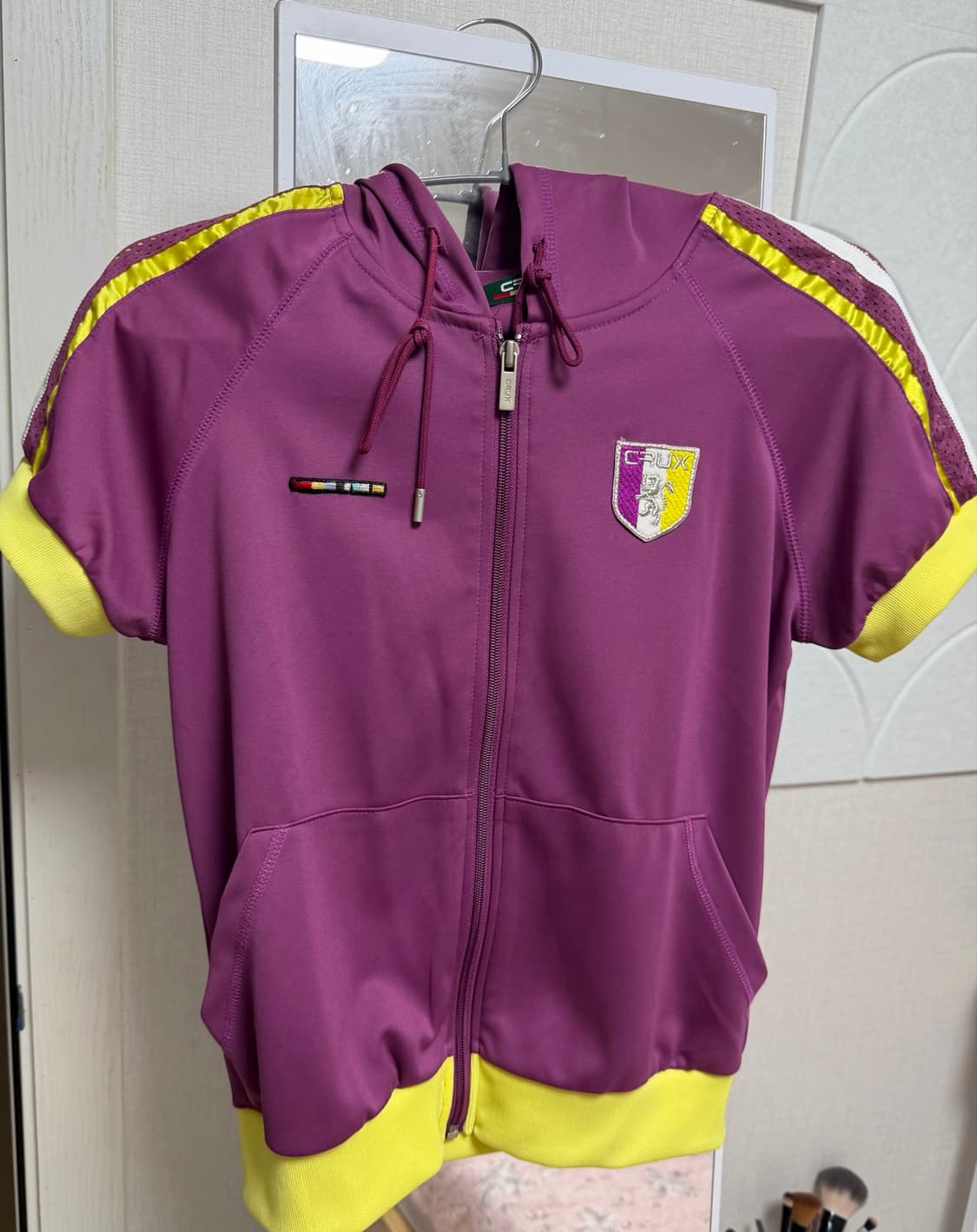 purple yellow hood zip-up 반팔 vintage  상품이미지1
