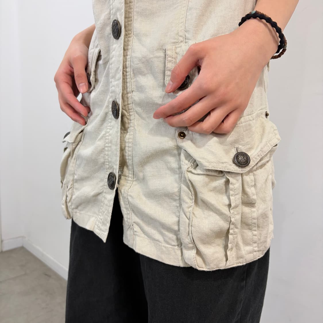 GLEEFUL y2k 린넨 반팔 카고 원피스 상품이미지2