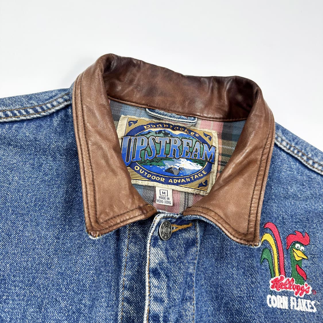 VTG 빈티지 켈로그 가죽 트러커 데님자켓 (M) 상품이미지5