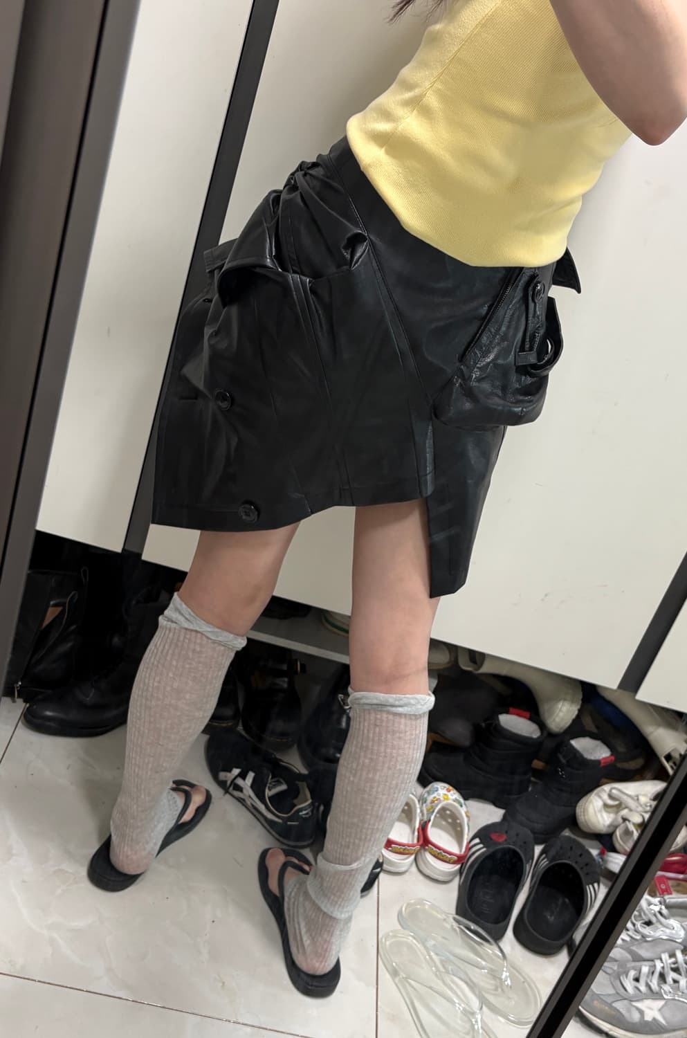 준야와타나베 빈티지 레자 미니스커트 상품이미지7