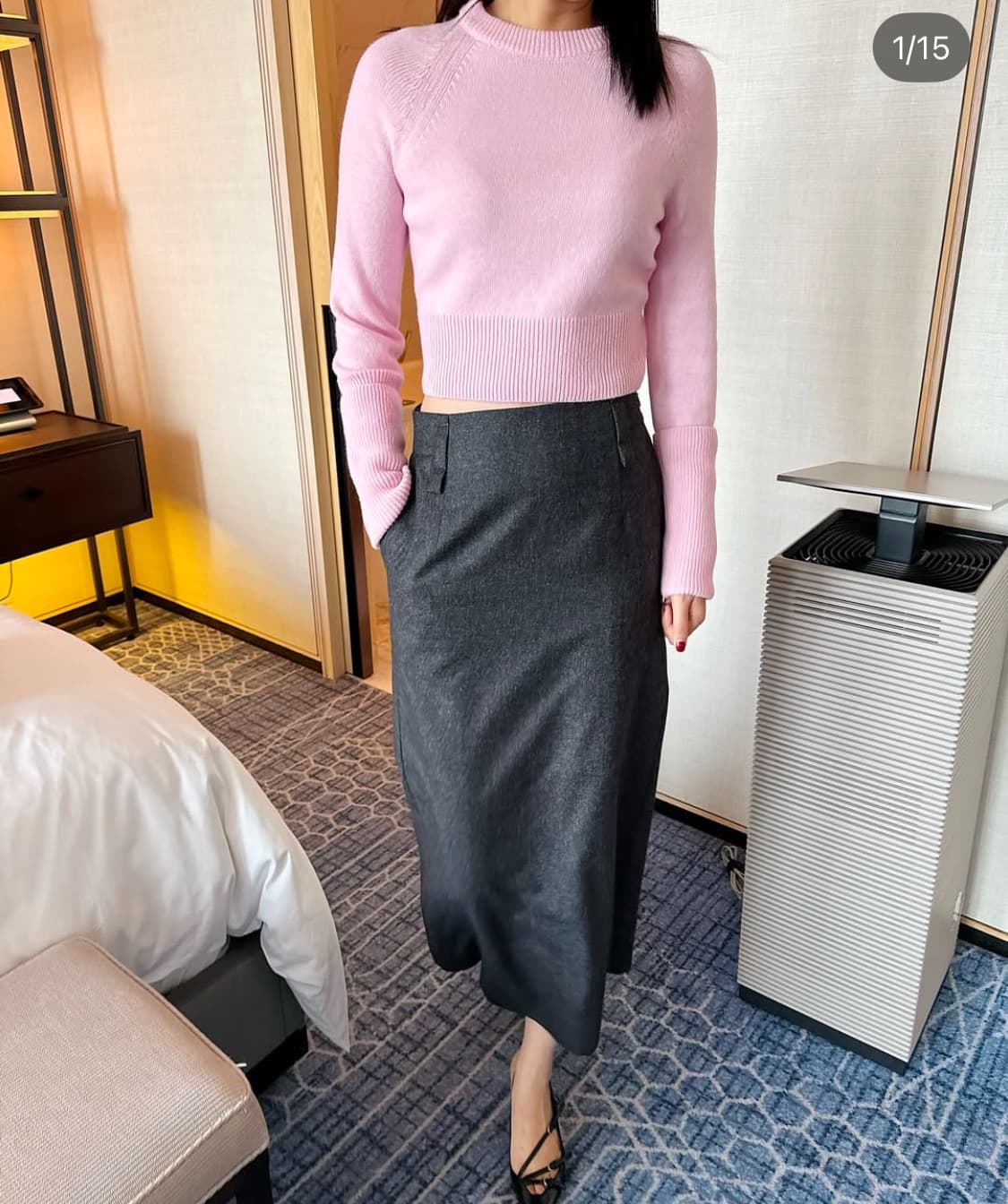 마이아이코 크롭 캐시 니트 민트 상품이미지2