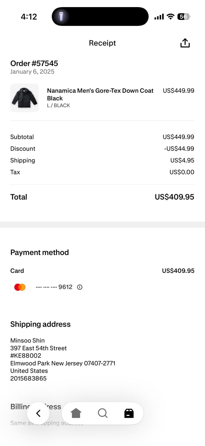 나나미카 24FW 고어텍스 다운 블랙 L 상품이미지7