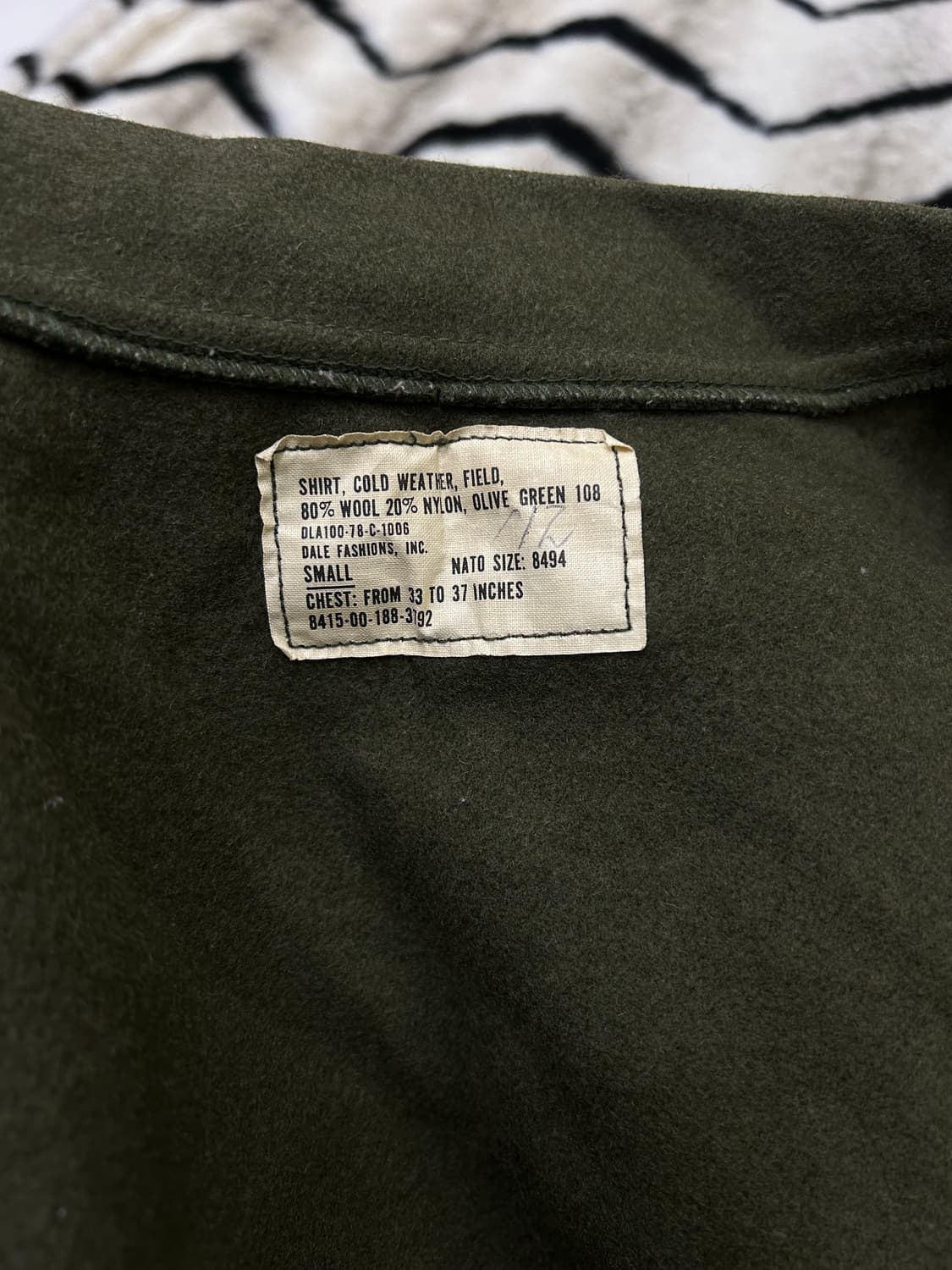 [S]U.S Army 오리지널 필드 울 셔츠/짙은카키 상품이미지6