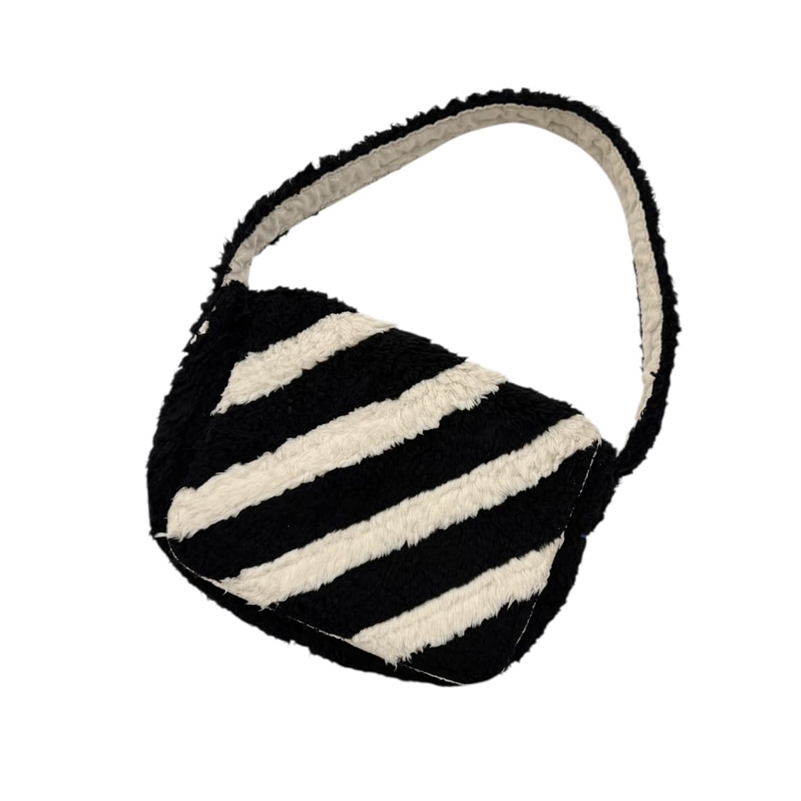 포터 x 화이트월 플리스 숄더백 블랙/아이보리 상품이미지1