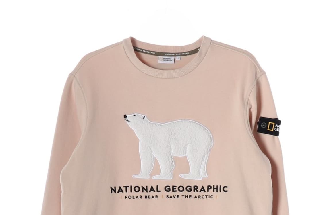 내셔널지오그래픽 폴라베어 핑크 맨투맨 L 상품이미지3