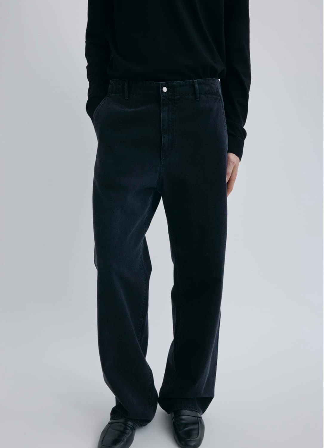 포터리 26년도 원워시 와이드데님 블루블랙컬러 1사이즈 상품이미지4