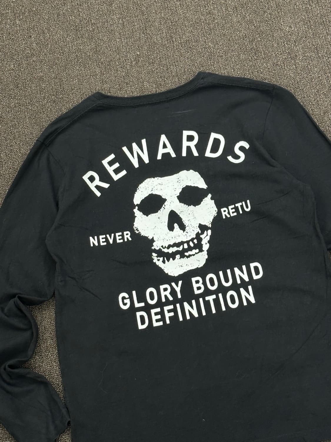 M)Japanese vintage 프린팅 v넥 블랙 롱슬리브 상품이미지2