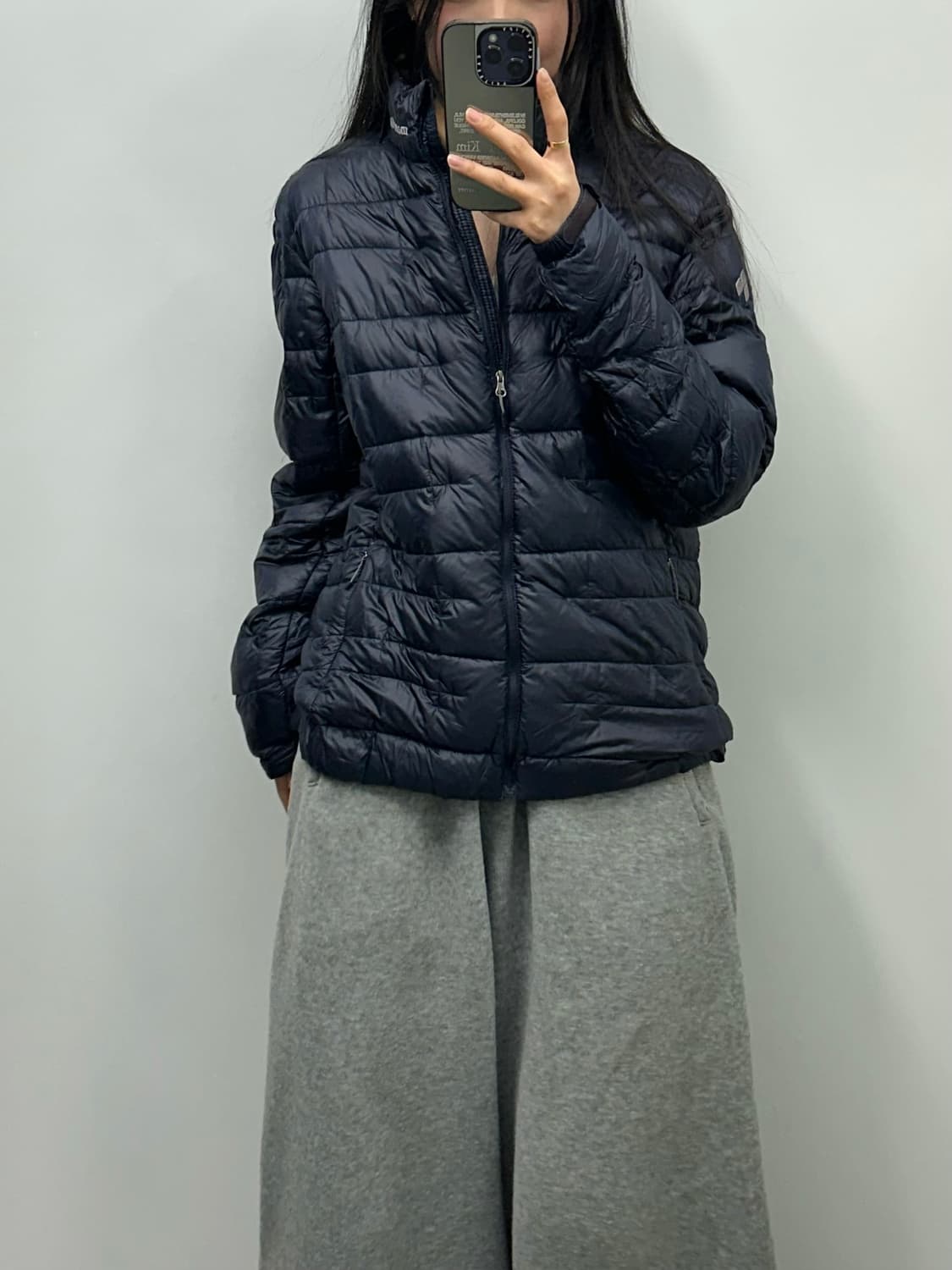 몽벨 구스다운 네이비 퀼팅 경량 패딩 자켓 상품이미지1