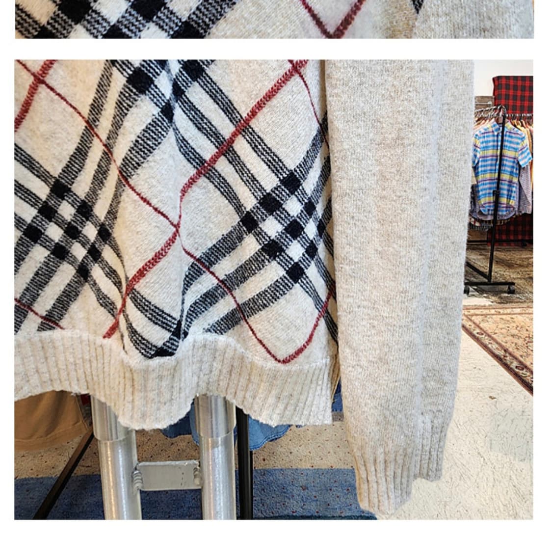 BURBERRY 버버리 런던 블루라벨 노바 체크 터틀넥
 울 니트 상품이미지4