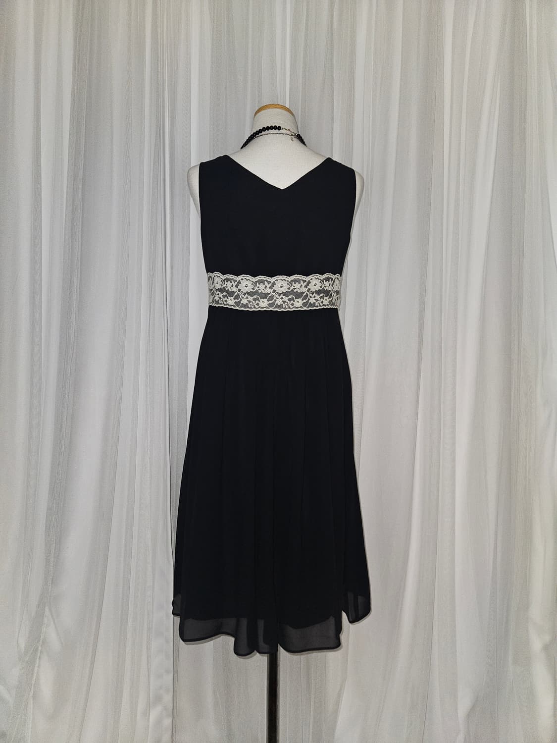 dressdeco 히메 레이스 블랙 쉬폰 드레스 상품이미지3