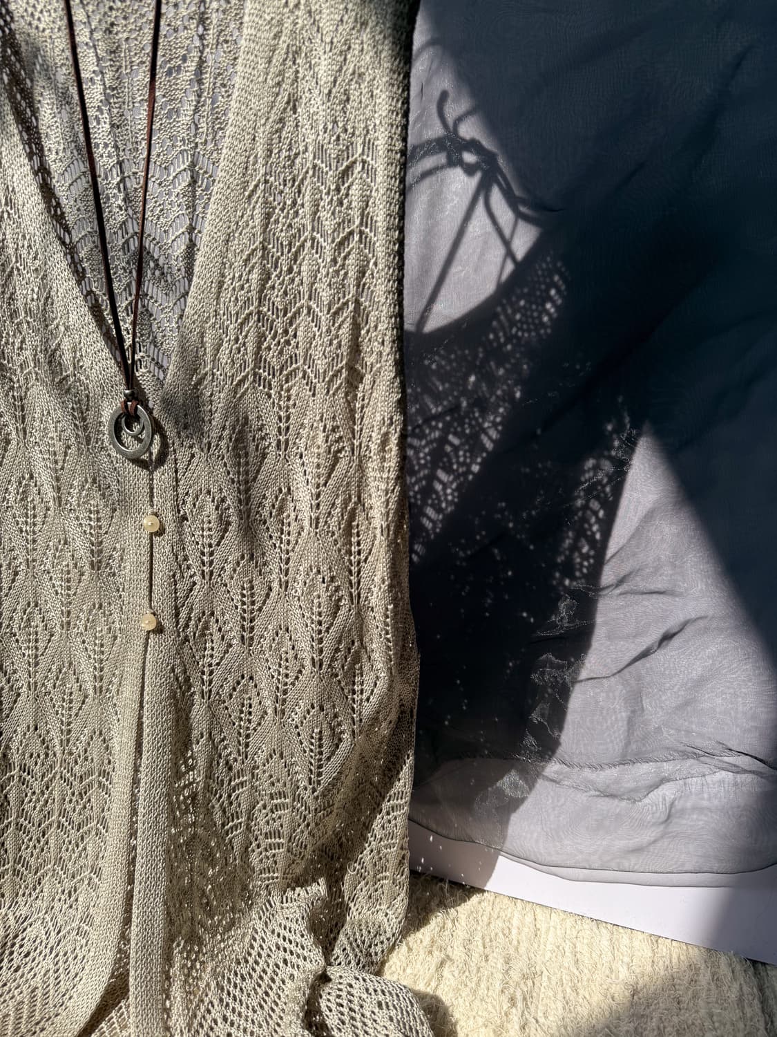 Three- Button Crochet Long Vest 0151 상품이미지3