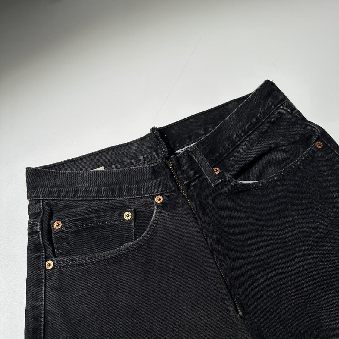 나나서카 버티컬리 컷 프린지 와이드 데님 팬츠 상품이미지3