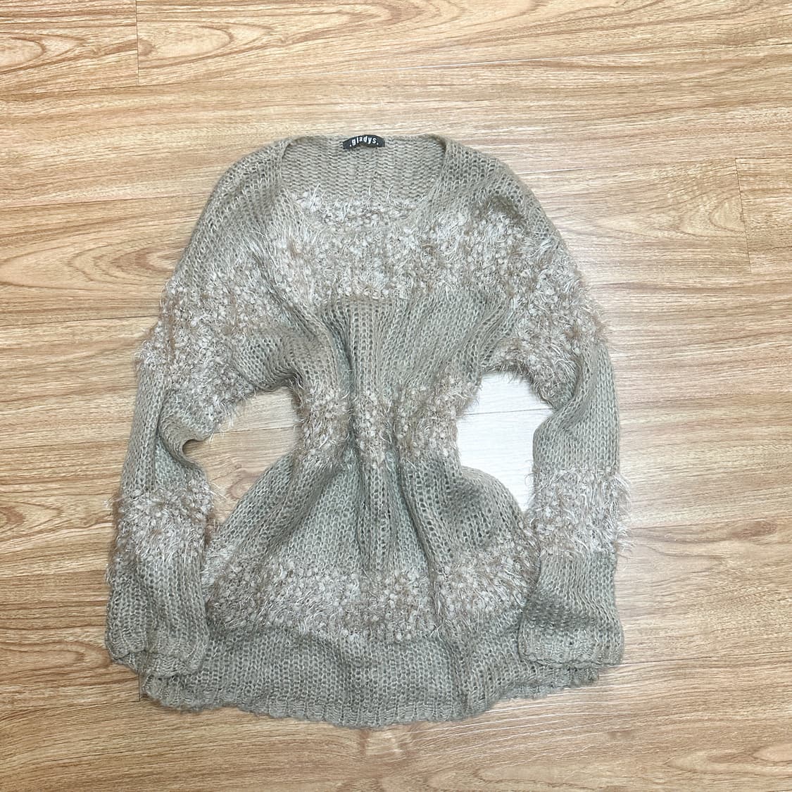 빈티지 브라운 스트라이프 니트 히메갸루 로걀 라떼 헤이세이 히메카지 고딕 상품이미지1