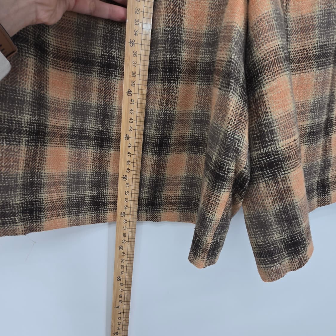 일본 빈티지 큐롯 팬츠 체크 패턴 울 반바지 상품이미지5