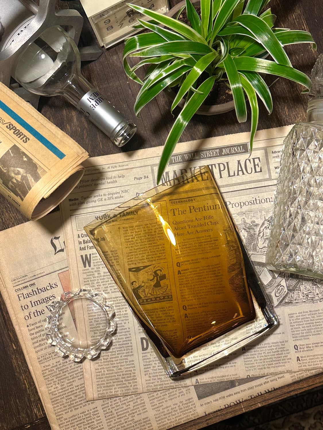 Polish vintage Krosno oval amber vase 상품이미지4