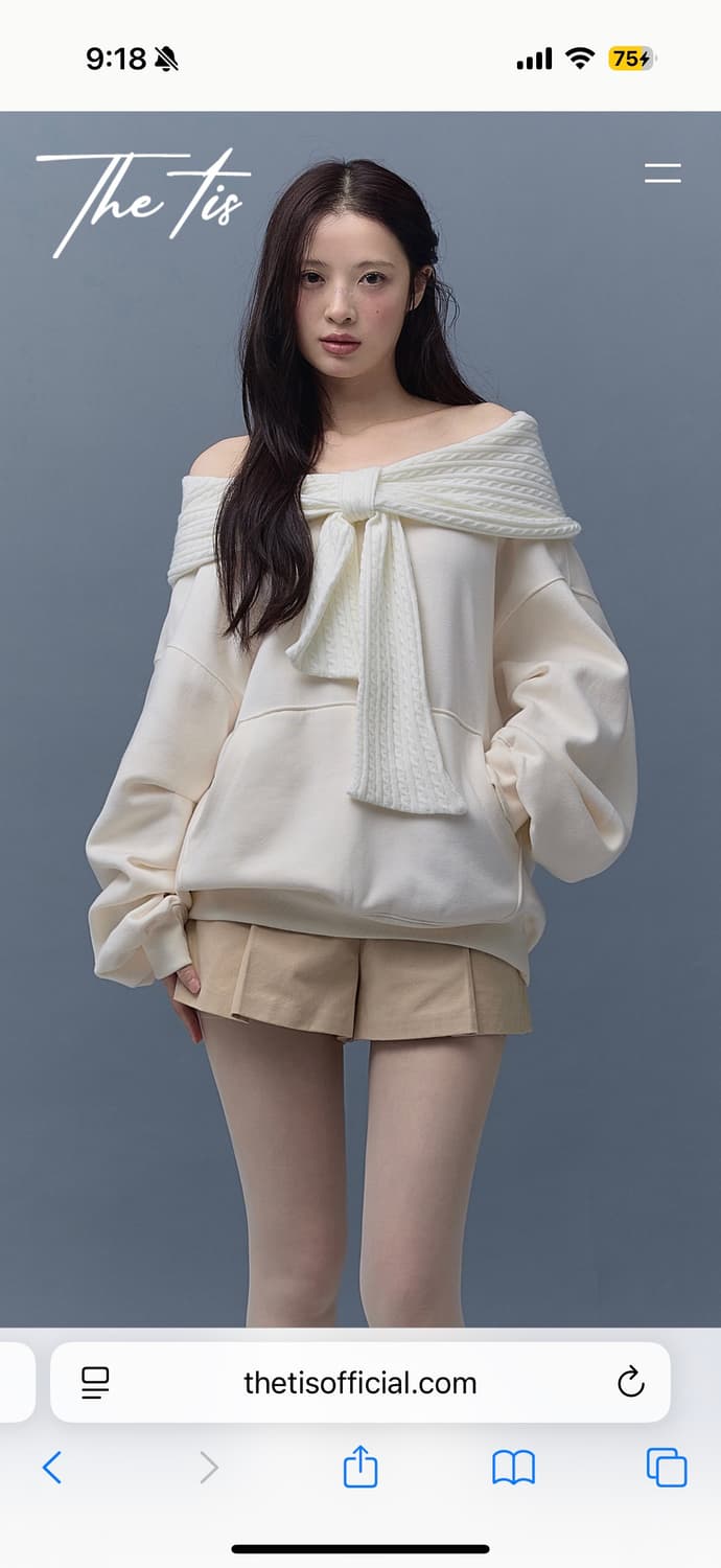 더티스 리본후드 아이보리 크림 상품이미지1