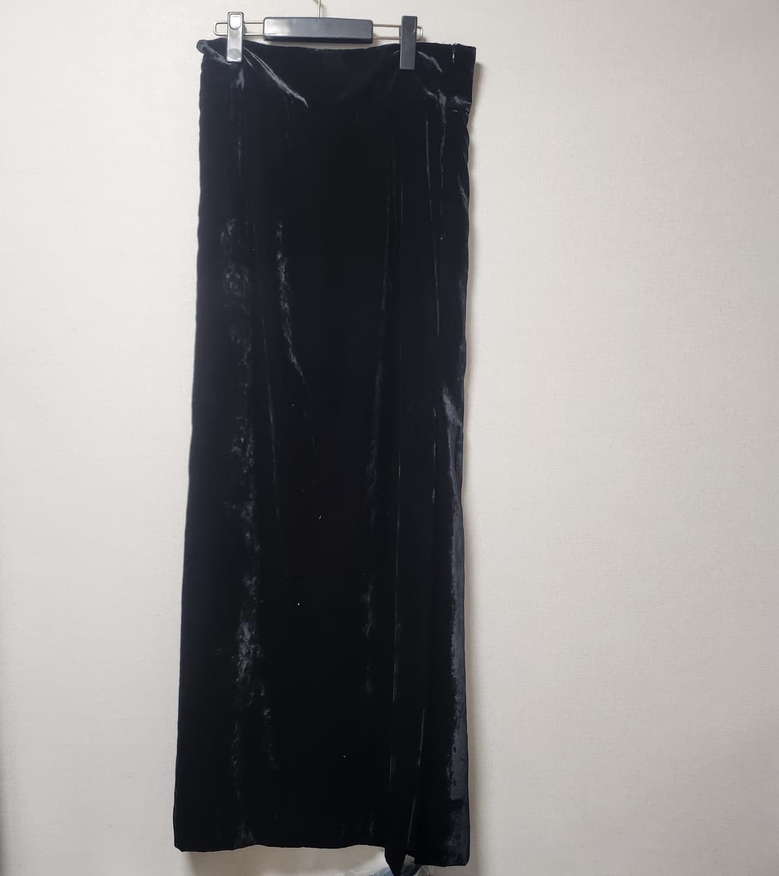 [L] 자라 벨벳 블랙 롱 스커트 상품이미지1