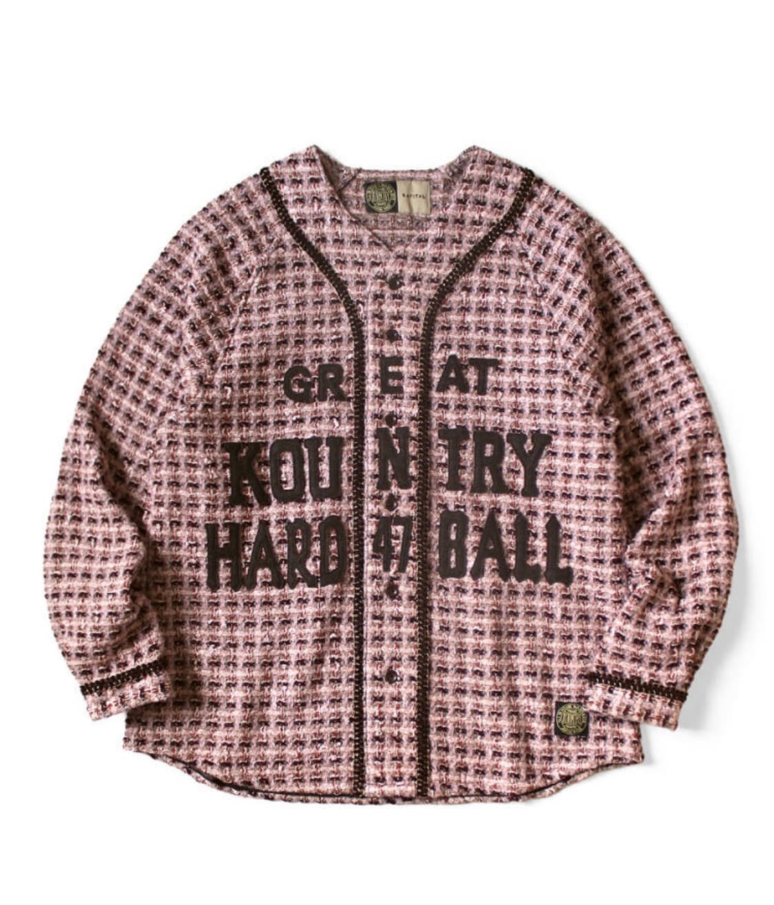 캐피탈 베이스볼 트위드 자켓 핑크 상품이미지1