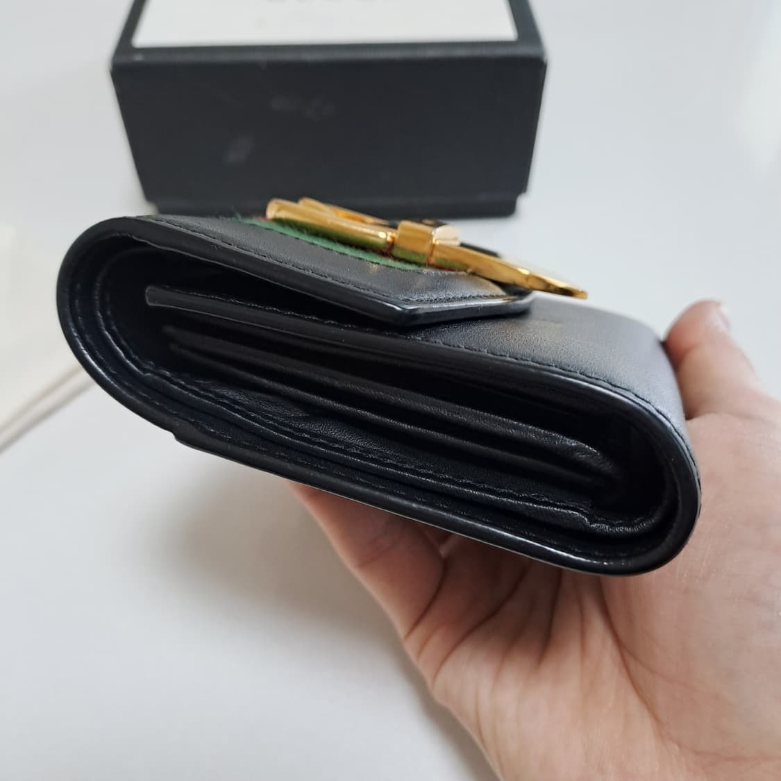 [100%/정품] 구찌 실비 트리이 폴드 지갑 블랙, 구찌지갑,구찌반지갑 상품이미지9