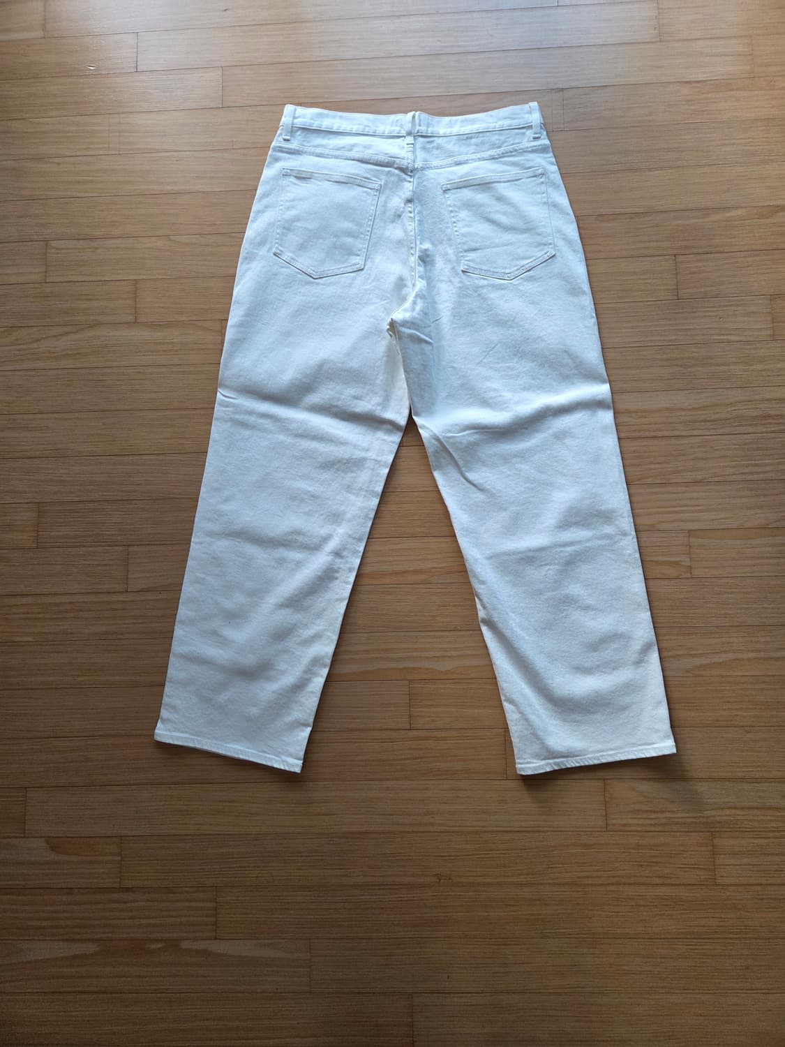 유니클로 와이드 스트레이트진 화이트 34사이즈 상품이미지3