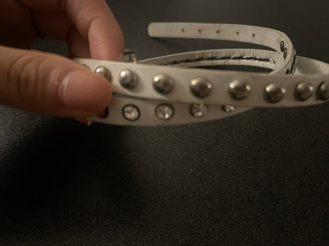 갸루 화이트 스터드 팔찌 상품이미지2