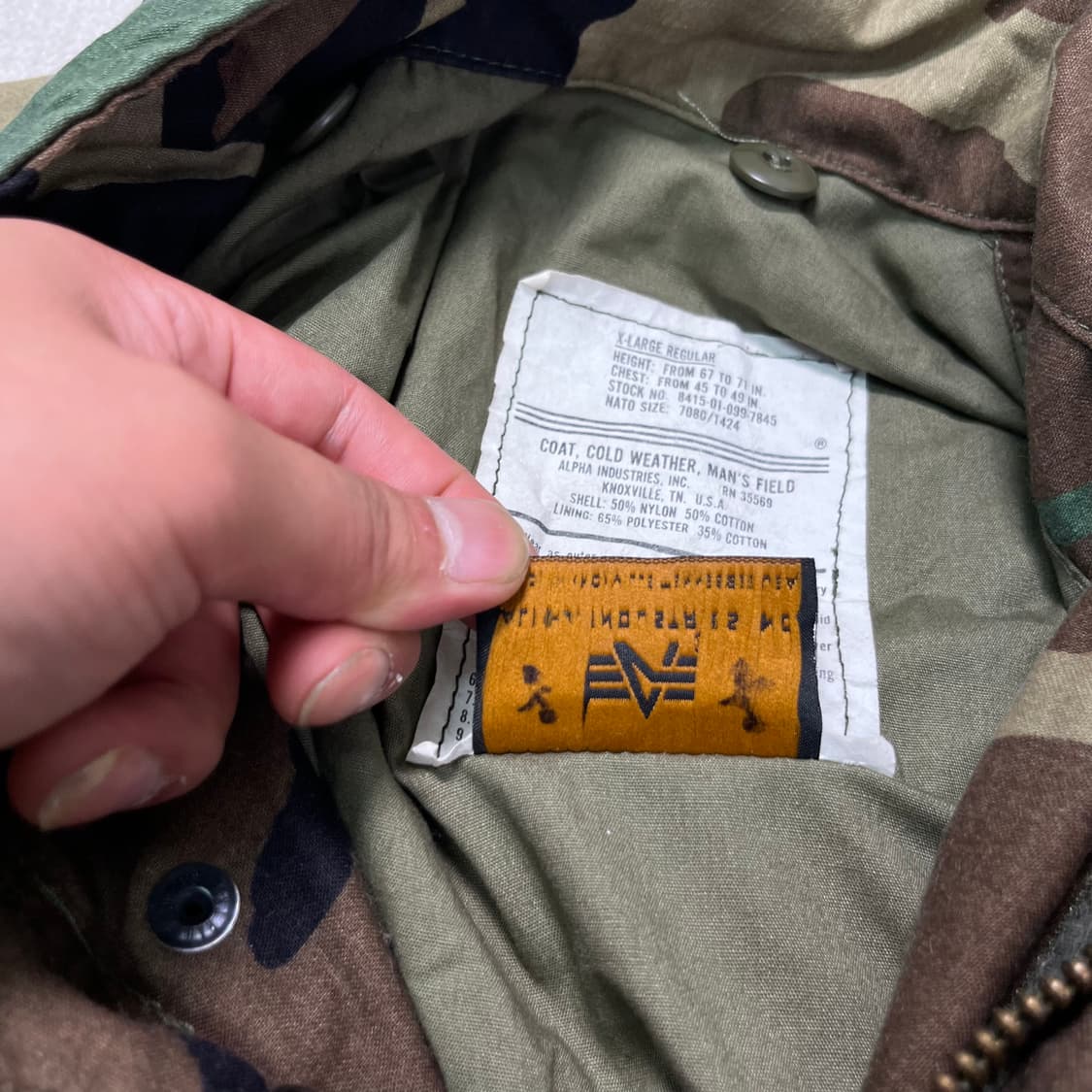 105 알파인더스트리 밀리터리 개구리 야상 자켓 상품이미지4