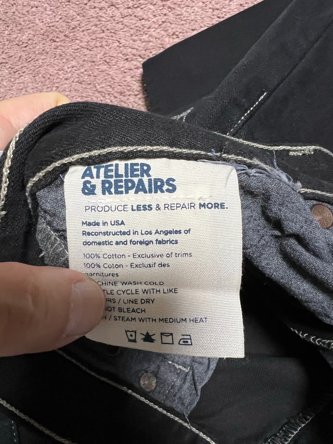 아뜰리에리페어 블랙 데님 팬츠 상품이미지6