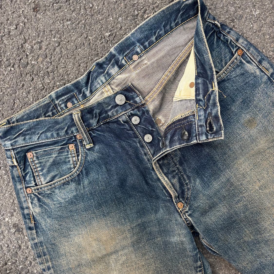 일본 sewing chop 신치백 셀비지 데님 팬츠 상품이미지6