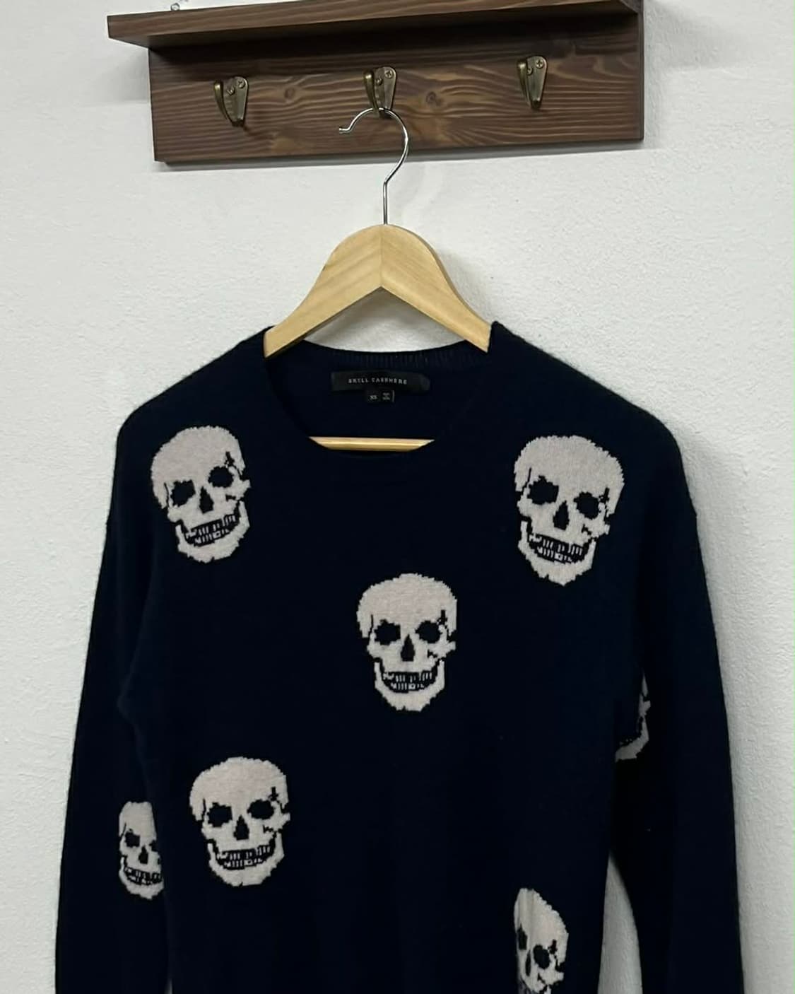 [XS]스컬 캐시미어 매장판 해골 패턴 캐시미어100% 니트 상품이미지5