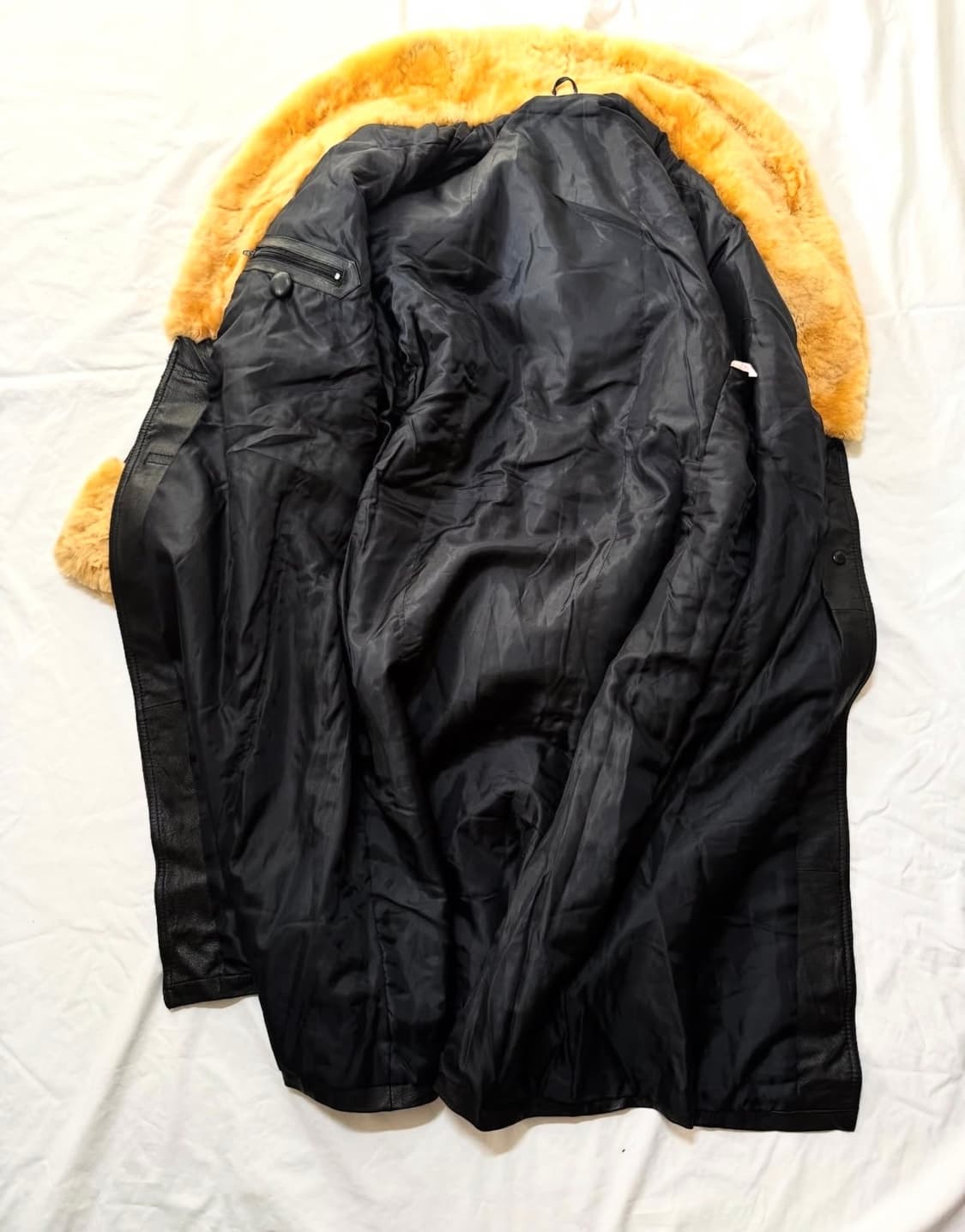 퍼 트림 레더 코트 상품이미지3