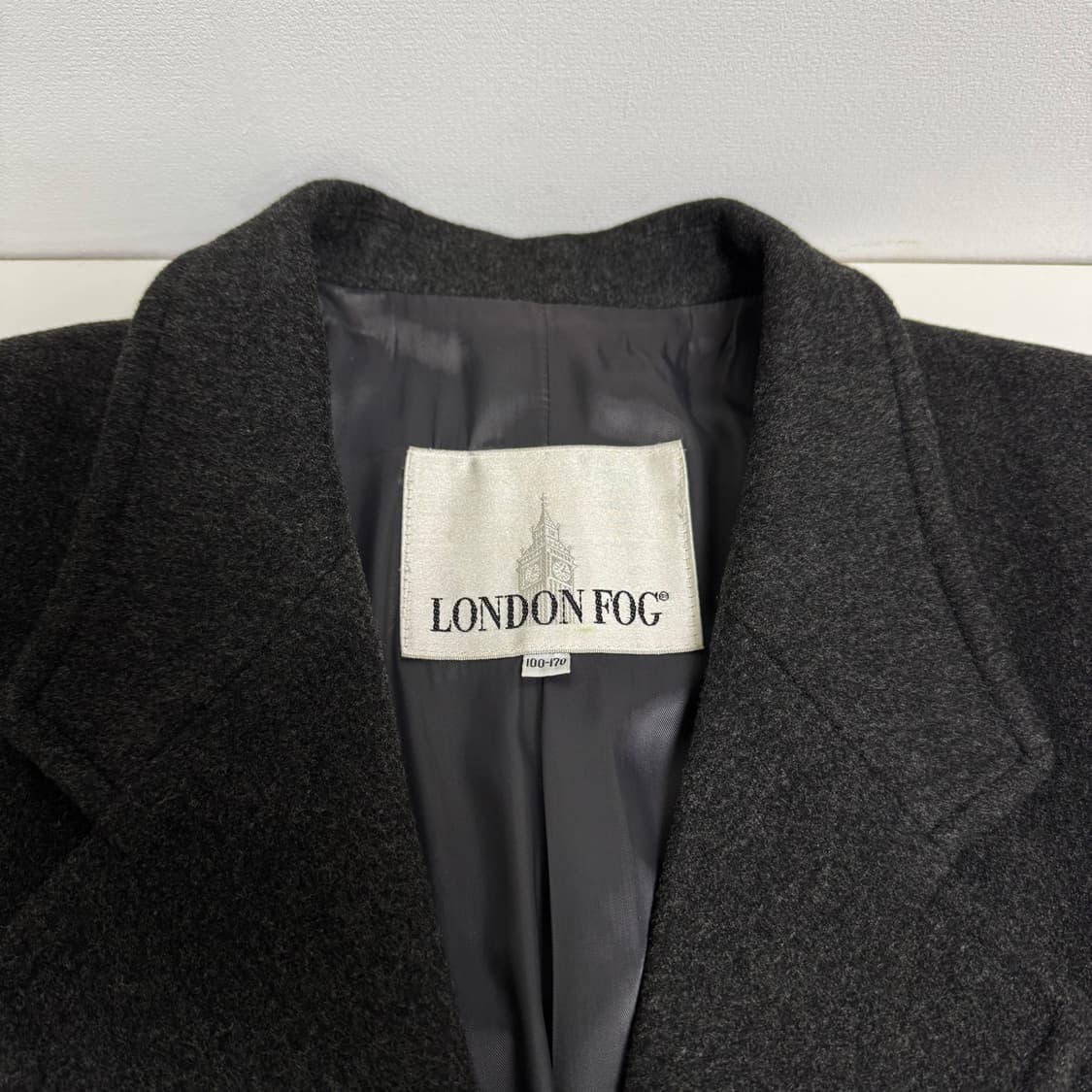런던포그 차콜그레이 모직 코트 100 상품이미지2